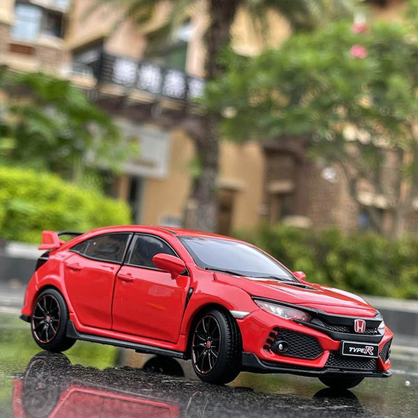 Planet Gates 1/32 HONDA Civic Type R FK8 Alloy Car Model Diecast Metal Simulation Toy Vehicles Car Model Sound Light Collection Kids Toy Gift