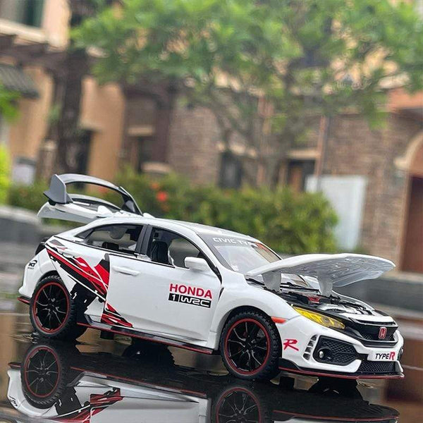 Planet Gates 1/32 HONDA Civic Type R FK8 Alloy Car Model Diecast Metal Simulation Toy Vehicles Car Model Sound Light Collection Kids Toy Gift