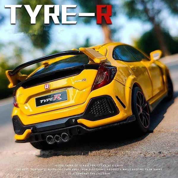 Planet Gates 1/32 HONDA Civic Type R FK8 Alloy Car Model Diecast Metal Simulation Toy Vehicles Car Model Sound Light Collection Kids Toy Gift