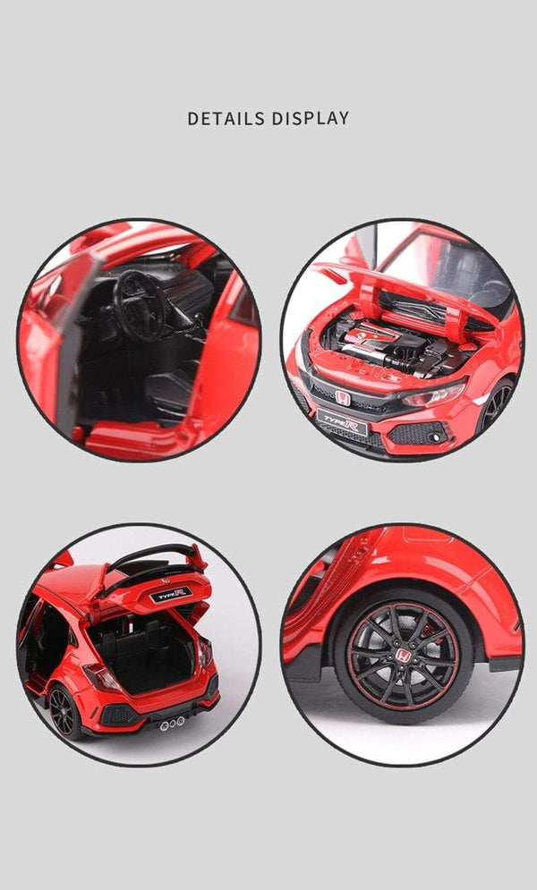Planet Gates 1/32 HONDA Civic Type R FK8 Alloy Car Model Diecast Metal Simulation Toy Vehicles Car Model Sound Light Collection Kids Toy Gift