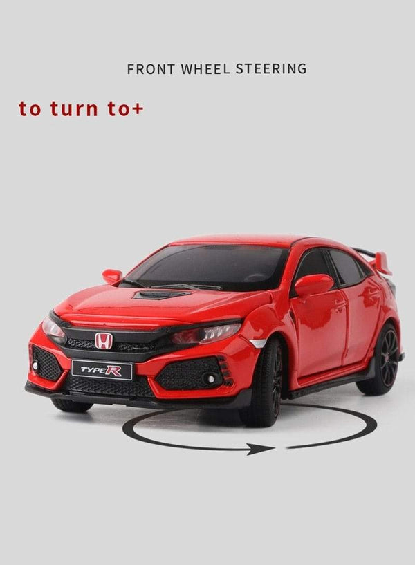 Planet Gates 1/32 HONDA Civic Type R FK8 Alloy Car Model Diecast Metal Simulation Toy Vehicles Car Model Sound Light Collection Kids Toy Gift