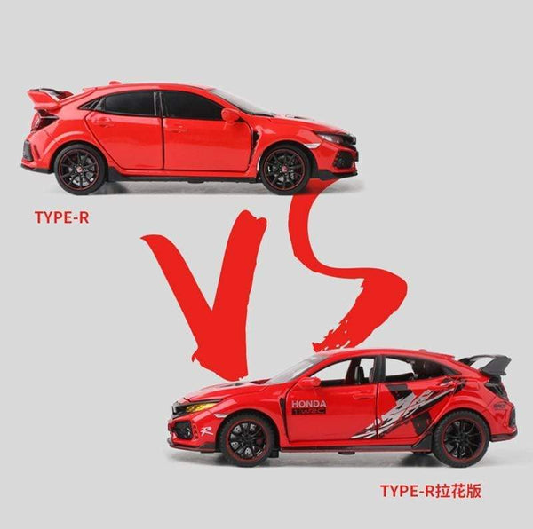 Planet Gates 1/32 HONDA Civic Type R FK8 Alloy Car Model Diecast Metal Simulation Toy Vehicles Car Model Sound Light Collection Kids Toy Gift