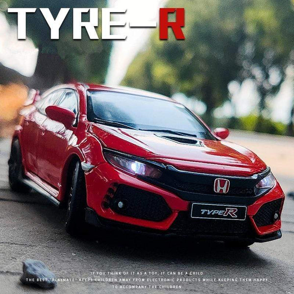 Planet Gates 1/32 HONDA Civic Type R FK8 Alloy Car Model Diecast Metal Simulation Toy Vehicles Car Model Sound Light Collection Kids Toy Gift