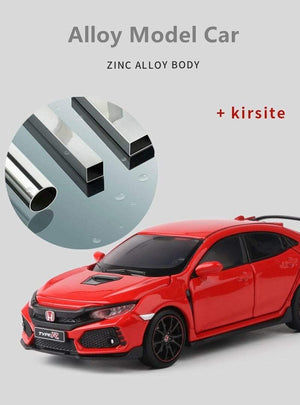 Planet Gates 1/32 HONDA Civic Type R FK8 Alloy Car Model Diecast Metal Simulation Toy Vehicles Car Model Sound Light Collection Kids Toy Gift