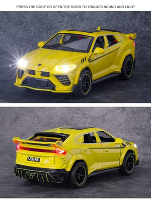 Planet Gates 1/32 Lamborghini Urus Car Model Simulation Alloy Pull Back Car Boy Metal Sound And Light Toy Car Collection Ornaments Gift