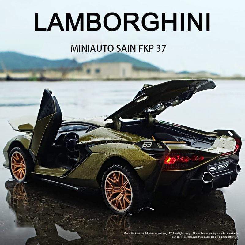 Planet Gates 1:32 Lamborghinis Sian FKP37 Car Alloy Sports Car Model Diecast Sound Super Racing Lifting Tail Hot Car Wheel For Children Gifts