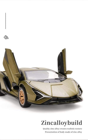 Planet Gates 1:32 Lamborghinis Sian FKP37 Car Alloy Sports Car Model Diecast Sound Super Racing Lifting Tail Hot Car Wheel For Children Gifts