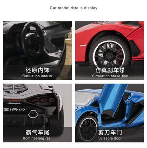 Planet Gates 1:32 Lamborghinis Sian FKP37 Car Alloy Sports Car Model Diecast Sound Super Racing Lifting Tail Hot Car Wheel For Children Gifts