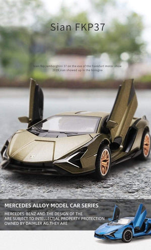 Planet Gates 1:32 Lamborghinis Sian FKP37 Car Alloy Sports Car Model Diecast Sound Super Racing Lifting Tail Hot Car Wheel For Children Gifts