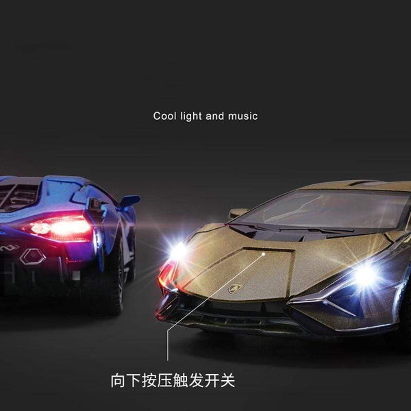 Planet Gates 1:32 Lamborghinis Sian FKP37 Car Alloy Sports Car Model Diecast Sound Super Racing Lifting Tail Hot Car Wheel For Children Gifts