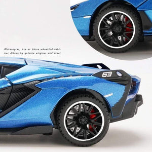 Planet Gates 1:32 Lamborghinis Sian FKP37 Car Alloy Sports Car Model Diecast Sound Super Racing Lifting Tail Hot Car Wheel For Children Gifts