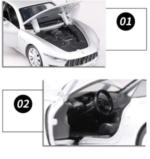 Planet Gates 1:32 Maserati Alfieri Alloy Sports Car Model Diecasts Metal Toy Vehicles Car Model Sound and Light High Simulation Kids Toy Gift