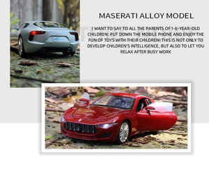 Planet Gates 1:32 Maserati Alfieri Alloy Sports Car Model Diecasts Metal Toy Vehicles Car Model Sound and Light High Simulation Kids Toy Gift