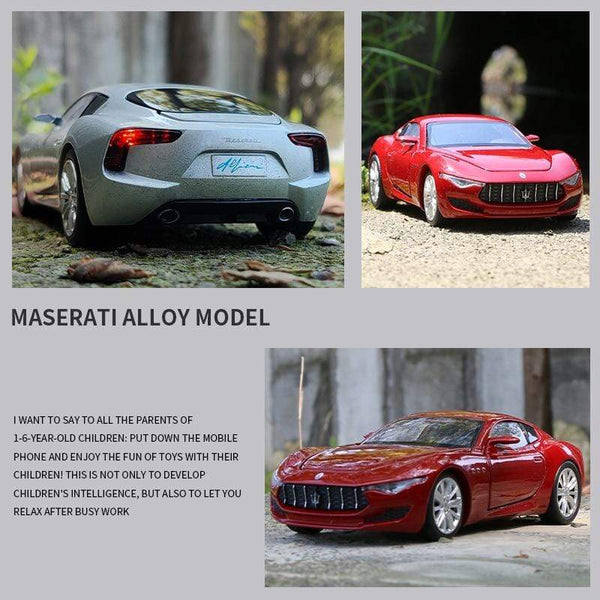 Planet Gates 1:32 Maserati Alfieri Alloy Sports Car Model Diecasts Metal Toy Vehicles Car Model Sound and Light High Simulation Kids Toy Gift