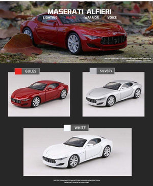 Planet Gates 1:32 Maserati Alfieri Alloy Sports Car Model Diecasts Metal Toy Vehicles Car Model Sound and Light High Simulation Kids Toy Gift