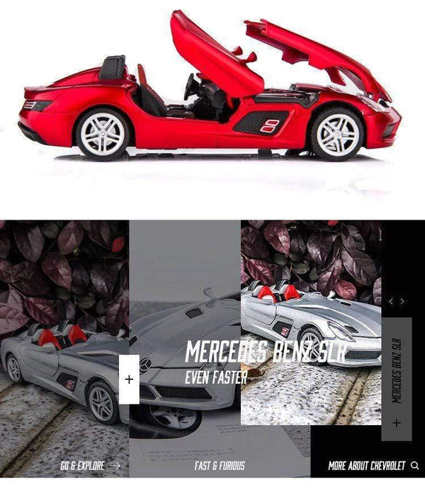 Planet Gates 1:32 Mercedes-Benz Slr Car Model Convertible Mclaren Super Sports Car Toy Car Model Simulation Ornaments Alloy Toy Car Boy Gift