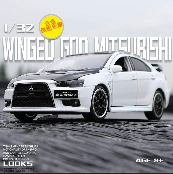 Planet Gates 1:32 Mitsubishi JDM Lancer Evo X Open Door With Sound and Light Alloy Toy Car Model Ornaments For Children Gifts