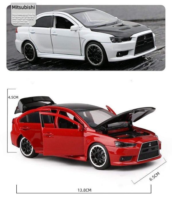 Planet Gates 1:32 Mitsubishi JDM Lancer Evo X Open Door With Sound and Light Alloy Toy Car Model Ornaments For Children Gifts