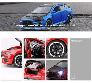 Planet Gates 1:32 Mitsubishi JDM Lancer Evo X Open Door With Sound and Light Alloy Toy Car Model Ornaments For Children Gifts