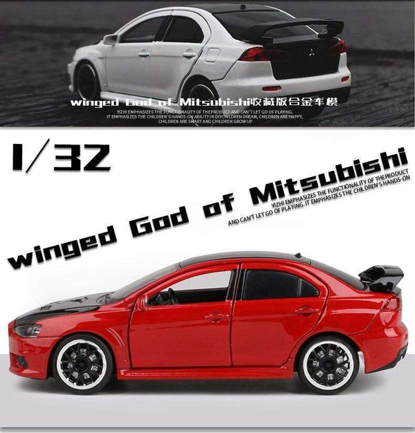 Planet Gates 1:32 Mitsubishi JDM Lancer Evo X Open Door With Sound and Light Alloy Toy Car Model Ornaments For Children Gifts
