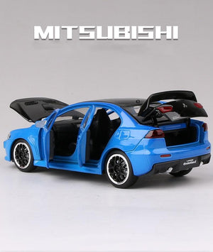 Planet Gates 1:32 Mitsubishi JDM Lancer Evo X Open Door With Sound and Light Alloy Toy Car Model Ornaments For Children Gifts