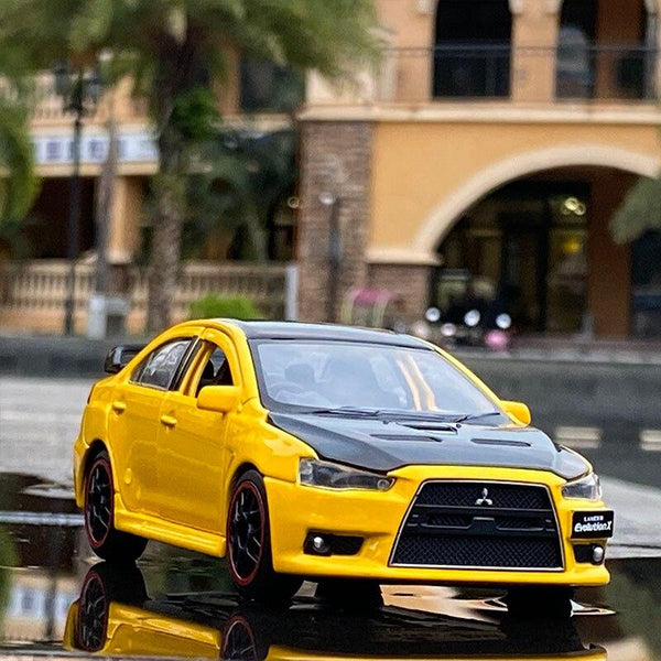 Planet Gates 1:32 Mitsubishi JDM Lancer Evo X Open Door With Sound and Light Alloy Toy Car Model Ornaments For Children Gifts