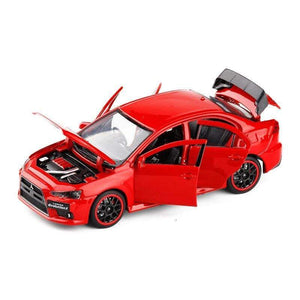 Planet Gates 1:32 Mitsubishi JDM Lancer Evo X Open Door With Sound and Light Alloy Toy Car Model Ornaments For Children Gifts