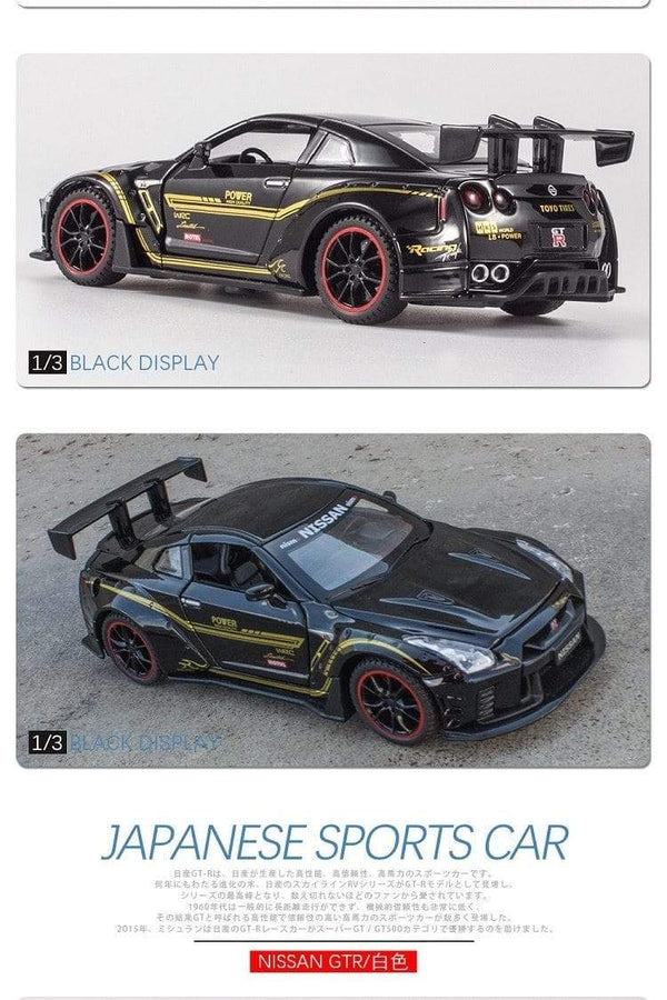 Planet Gates 1:32 Nissan Gtr Sports Car Alloy Car Model For Children Boy Metal Pull Back Toy Car Decoration Simulation Model Car Collection