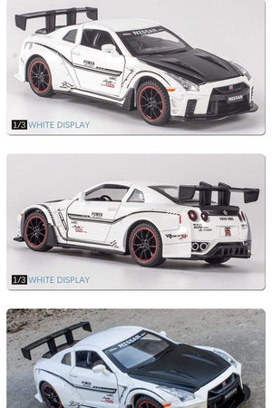 Planet Gates 1:32 Nissan Gtr Sports Car Alloy Car Model For Children Boy Metal Pull Back Toy Car Decoration Simulation Model Car Collection