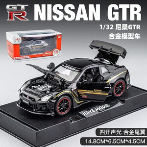 Planet Gates 1:32 Nissan Gtr Sports Car Alloy Car Model For Children Boy Metal Pull Back Toy Car Decoration Simulation Model Car Collection