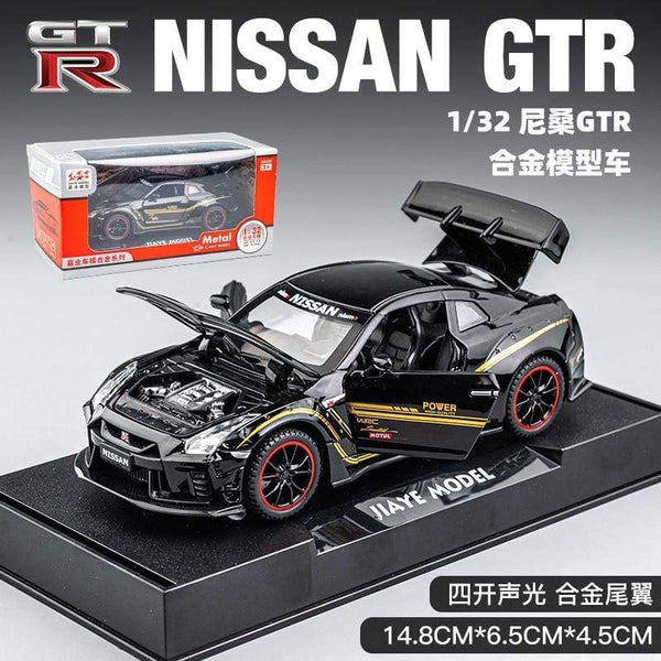 Planet Gates 1:32 Nissan Gtr Sports Car Alloy Car Model For Children Boy Metal Pull Back Toy Car Decoration Simulation Model Car Collection