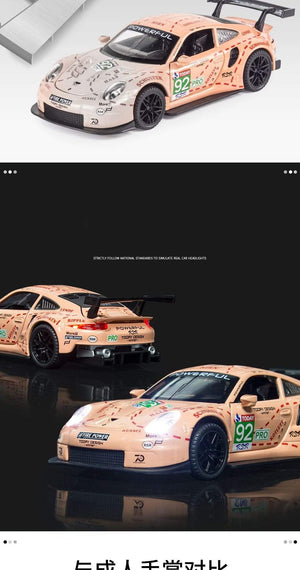 Planet Gates 1:32 Porsche 911 GT3 RSR blue car alloy car model simulation car decoration collection gift toy Die casting model boy toy