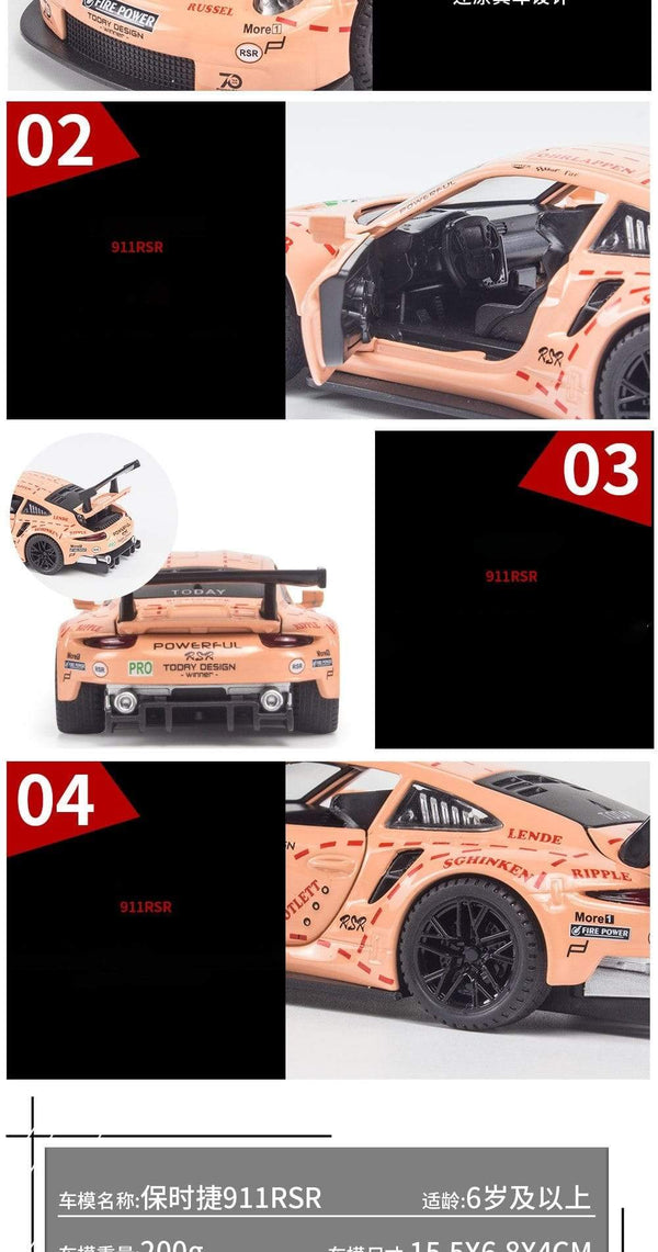 Planet Gates 1:32 Porsche 911 GT3 RSR blue car alloy car model simulation car decoration collection gift toy Die casting model boy toy
