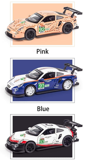 Planet Gates 1:32 Porsche 911 GT3 RSR blue car alloy car model simulation car decoration collection gift toy Die casting model boy toy