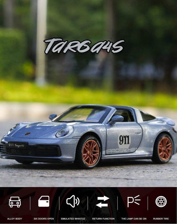 Planet Gates 1:32 Porsche 911 Targa 4S Alloy Car Model Diecast & Toy Vehicles Metal Toy Car Model Collection High Simulation Childrens Gift