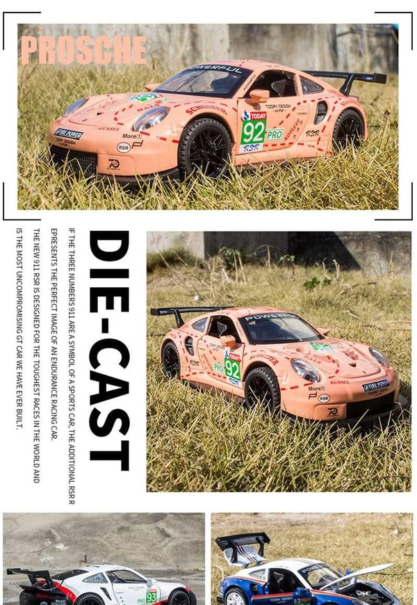 Planet Gates 1:32 Porsches 911 RSR Alloy Racing Car Model Diecast  Metal Toy Vehicles Car Model Collection High Simulation Childrens Toy Gift