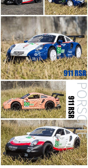Planet Gates 1:32 Porsches 911 RSR Alloy Racing Car Model Diecast  Metal Toy Vehicles Car Model Collection High Simulation Childrens Toy Gift