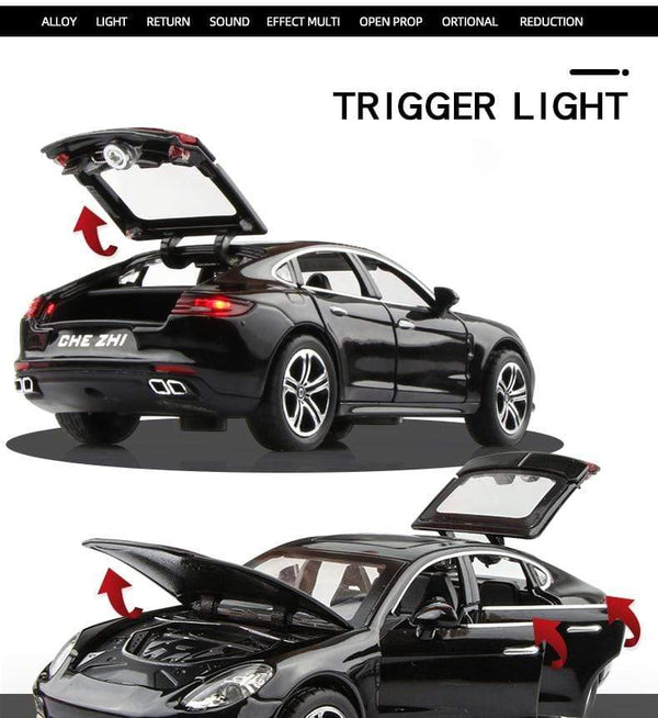 Planet Gates 1:32 Porsches Panamera Coupe Alloy Car Model Diecasts Toy Vehicles Metal Car Model Simulation Sound Light Collection Kids Gift