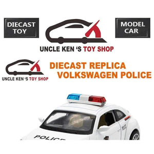 Planet Gates 1:32 Scale 15CM Length Diecast Model Beetle Police Cars Toys For Boys As Present With Openable Doors/Pull Back Function/Music