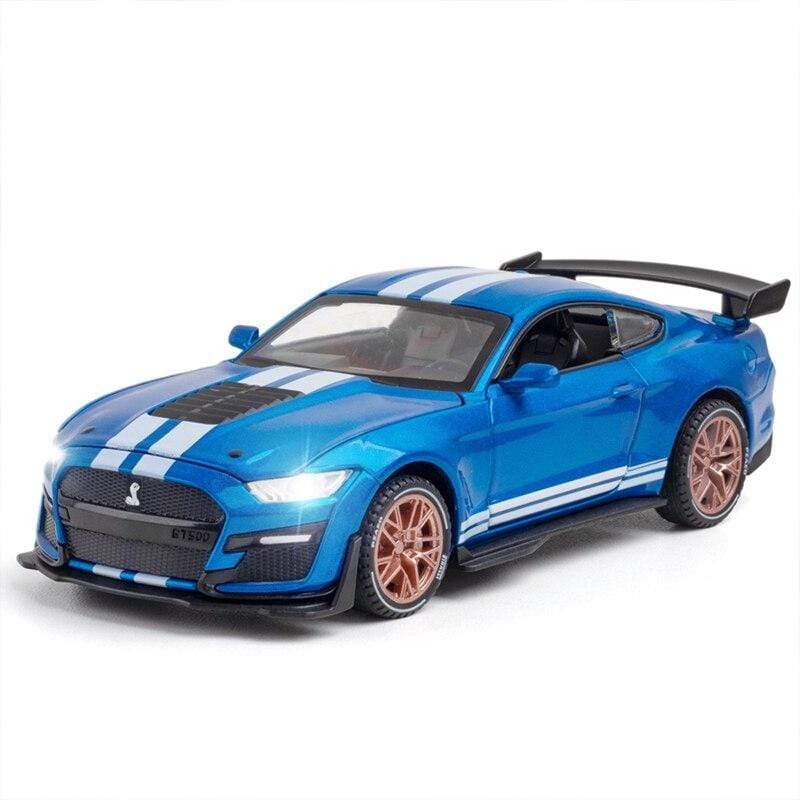 Planet Gates 1/32 Simulation Ford Mustang Shelby GT500 Model Car Boy Alloy Sound and Light Pull Back Boy Toy Car Gift Collection Decoration