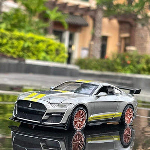 Planet Gates 1/32 Simulation Ford Mustang Shelby GT500 Model Car Boy Alloy Sound and Light Pull Back Boy Toy Car Gift Collection Decoration