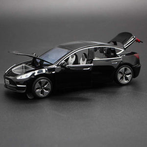 Planet Gates 1:32 Tesla MODEL3 Alloy Model Sound and Light Pull Back Car Model Children's Toys Decoration Collection Toys Car Toy