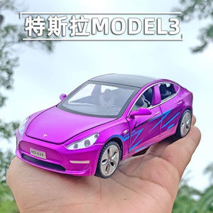 Planet Gates 1:32 Tesla MODEL3 Alloy Model Sound and Light Pull Back Car Model Children's Toys Decoration Collection Toys Car Toy