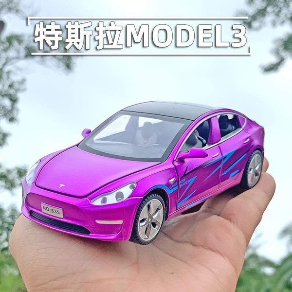 Planet Gates 1:32 Tesla MODEL3 Alloy Model Sound and Light Pull Back Car Model Children's Toys Decoration Collection Toys Car Toy