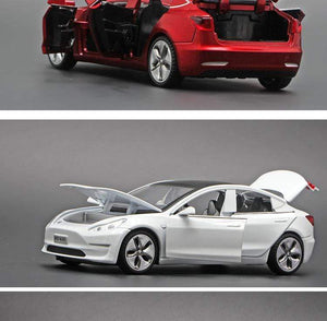 Planet Gates 1:32 Tesla MODEL3 Alloy Model Sound and Light Pull Back Car Model Children's Toys Decoration Collection Toys Car Toy