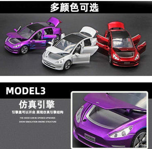 Planet Gates 1:32 Tesla MODEL3 Alloy Model Sound and Light Pull Back Car Model Children's Toys Decoration Collection Toys Car Toy