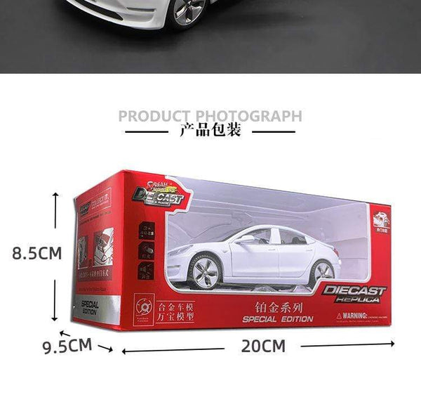 Planet Gates 1:32 Tesla MODEL3 Alloy Model Sound and Light Pull Back Car Model Children's Toys Decoration Collection Toys Car Toy