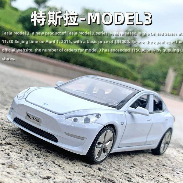 Planet Gates 1:32 Tesla MODEL3 Alloy Model Sound and Light Pull Back Car Model Children's Toys Decoration Collection Toys Car Toy
