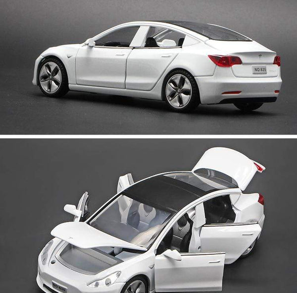Planet Gates 1:32 Tesla MODEL3 Alloy Model Sound and Light Pull Back Car Model Children's Toys Decoration Collection Toys Car Toy