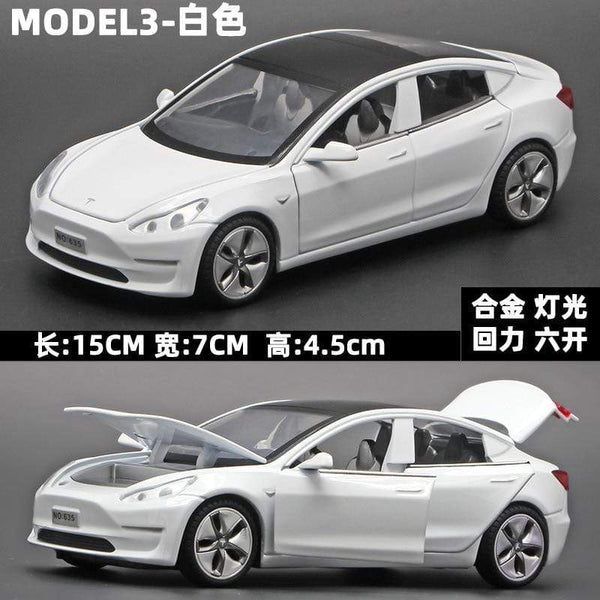 Planet Gates 1:32 Tesla MODEL3 Alloy Model Sound and Light Pull Back Car Model Children's Toys Decoration Collection Toys Car Toy